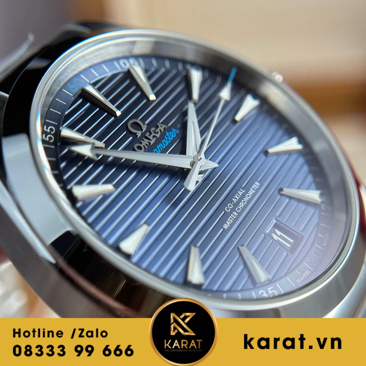 Đồng hồ Omega Seamaster Aqua Terra 150M mặt xanh dương fake - Ảnh 10