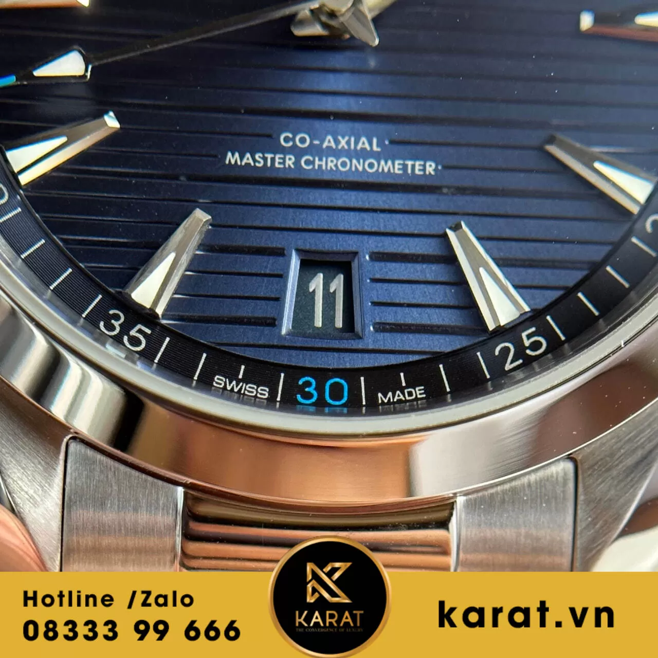 Đồng hồ Omega Seamaster Aqua Terra 150M mặt xanh dương fake - Ảnh 6