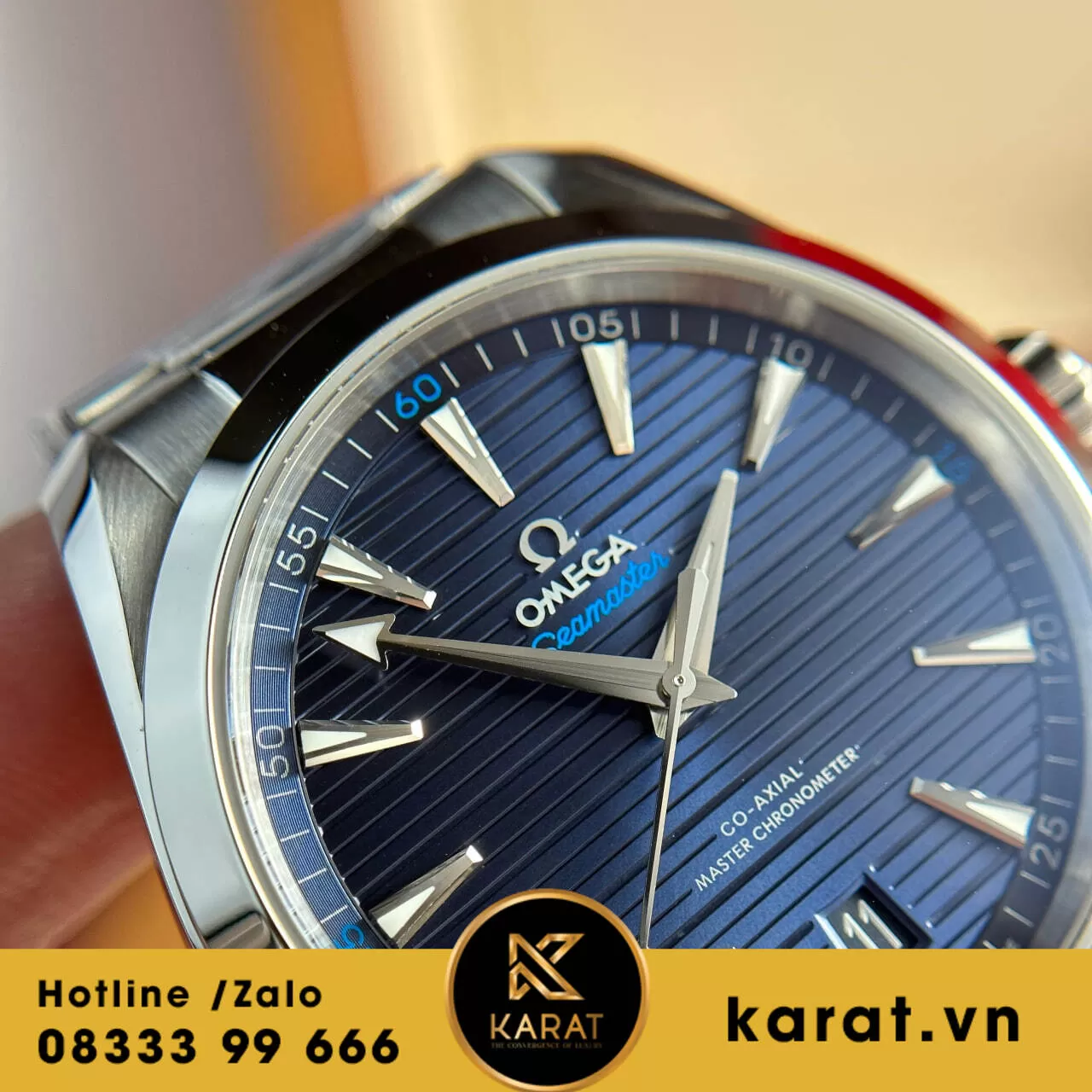 Đồng hồ Omega Seamaster Aqua Terra 150M mặt xanh dương fake - Ảnh 4