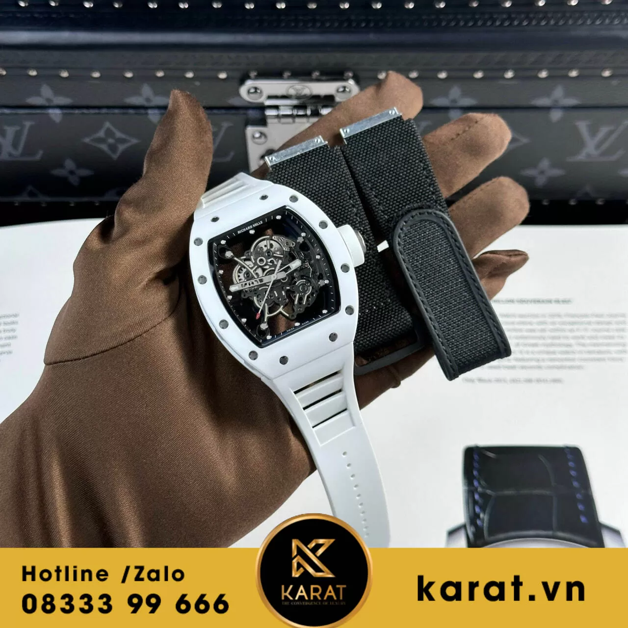 Đồng hồ Richard Mille RM055 Bubba Watson white ceramic - Ảnh 7