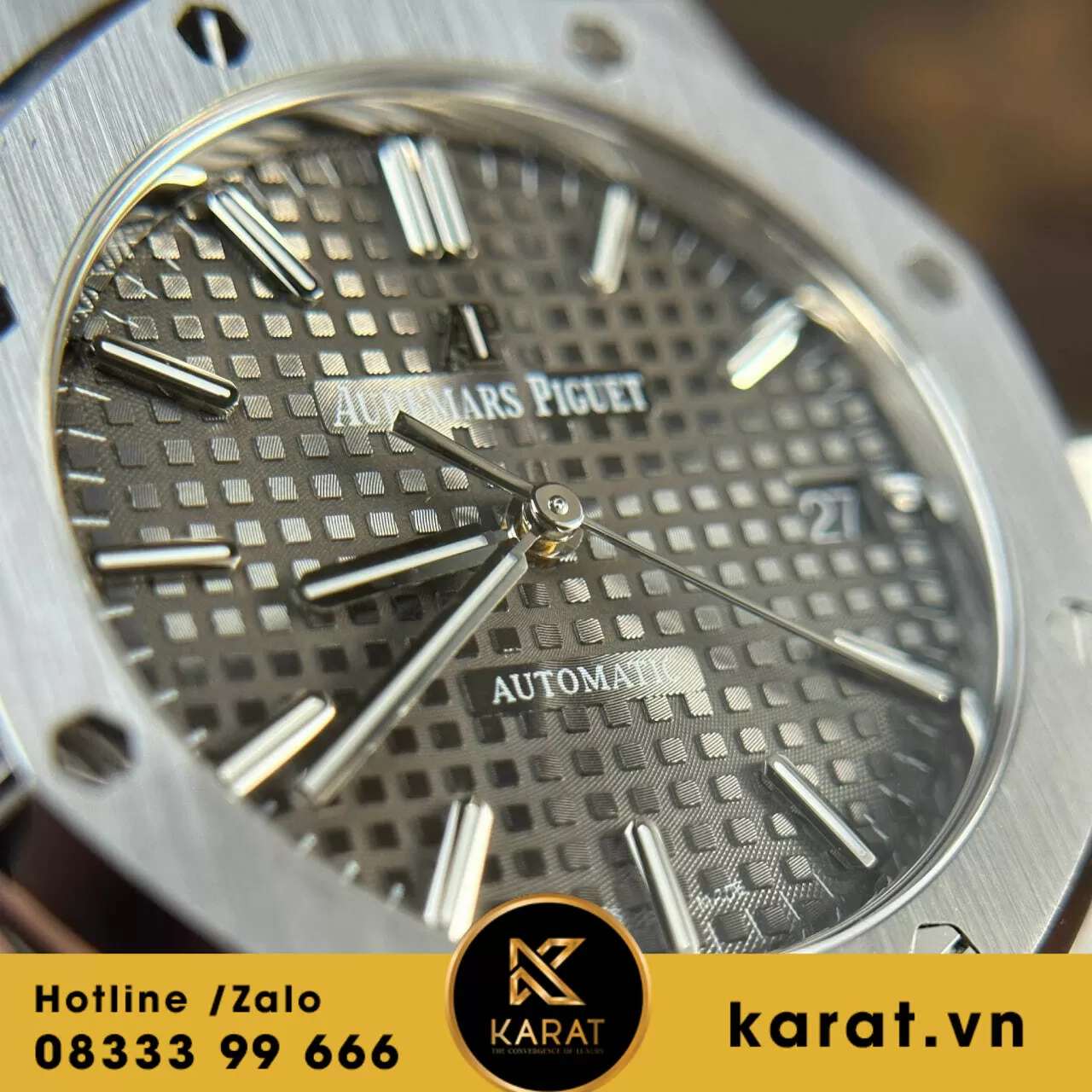 Đồng hồ Audemars Piguet Royal Oak 15450 37mm mặt xám fake - Ảnh 12