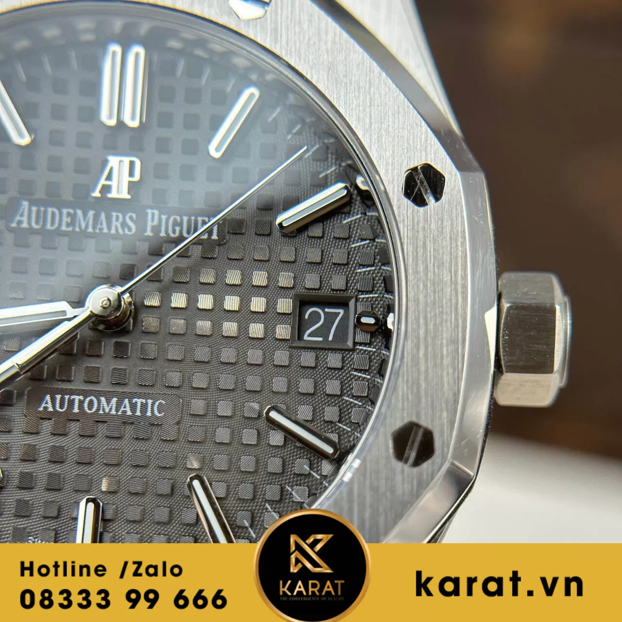 Đồng hồ Audemars Piguet Royal Oak 15450 37mm mặt xám fake - Ảnh 11