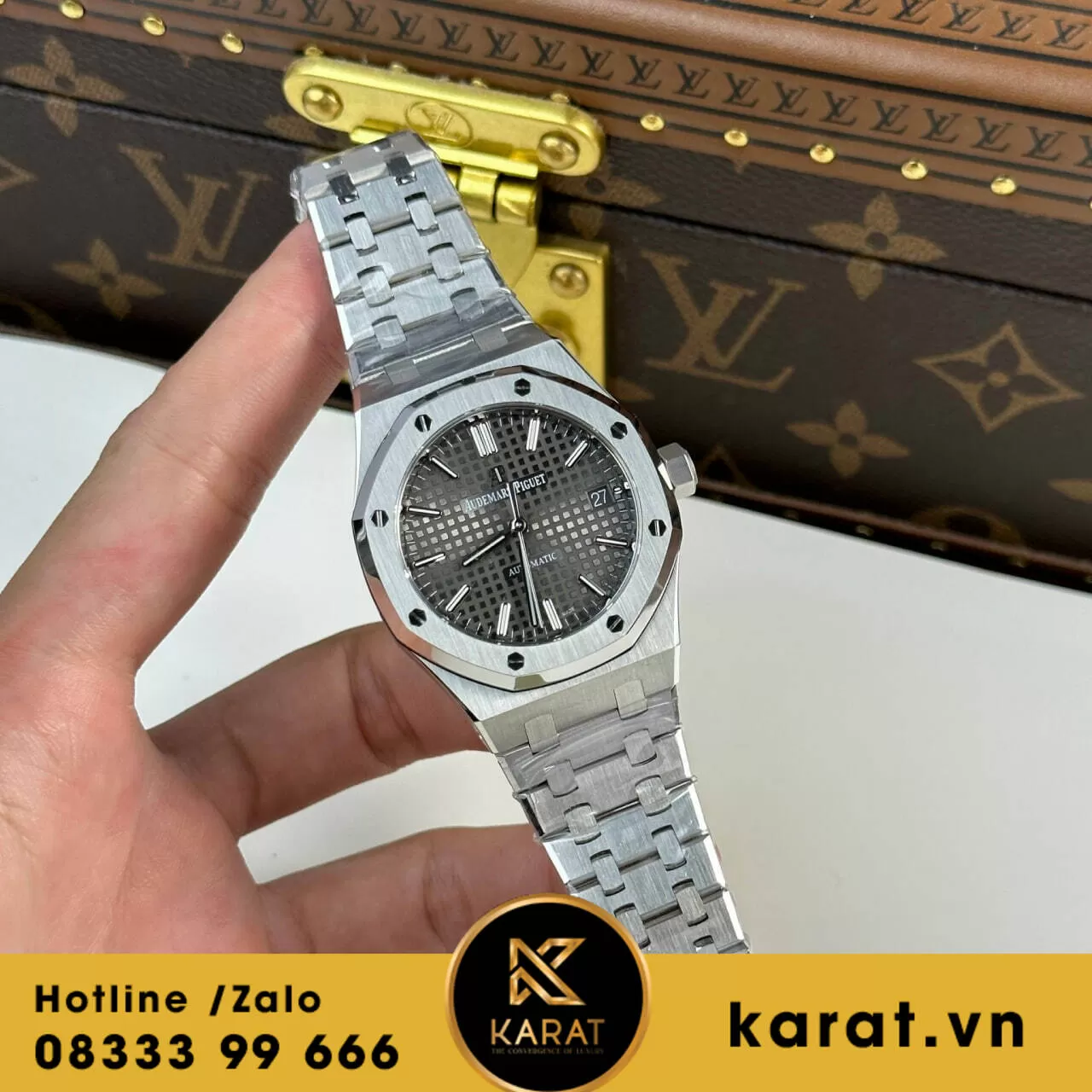 Đồng hồ Audemars Piguet Royal Oak 15450 37mm mặt xám fake - Ảnh 8