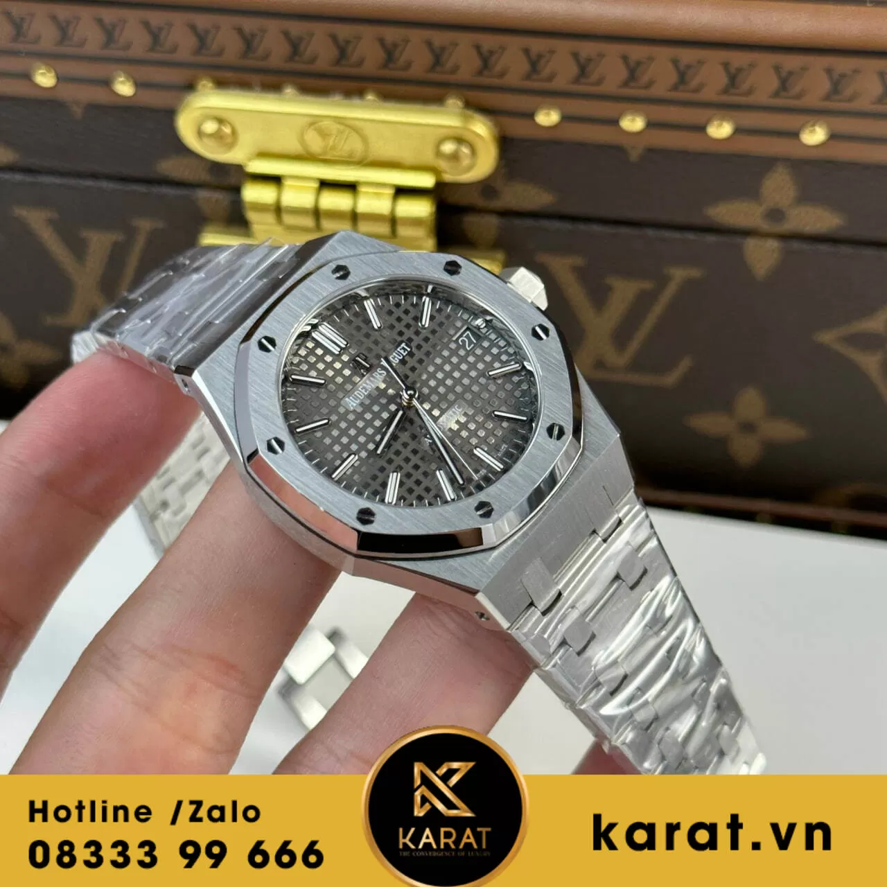 Đồng hồ Audemars Piguet Royal Oak 15450 37mm mặt xám fake - Ảnh 6