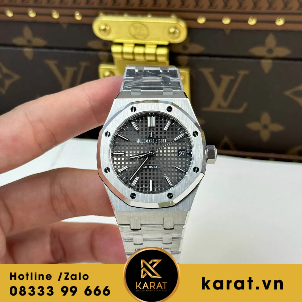 Đồng hồ Audemars Piguet Royal Oak 15450 37mm mặt xám fake - Ảnh 4