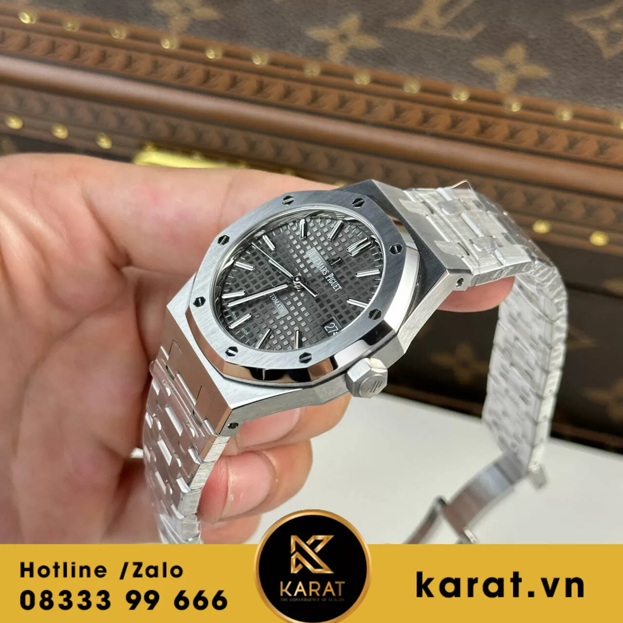 Đồng hồ Audemars Piguet Royal Oak 15450 37mm mặt xám fake - Ảnh 3