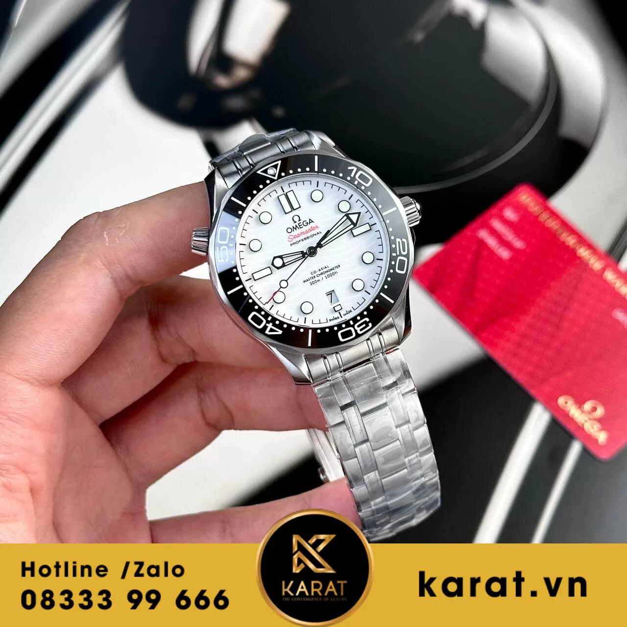 Đồng hồ Omega Seamaster Diver 300M white dial fake 11 - Ảnh 4