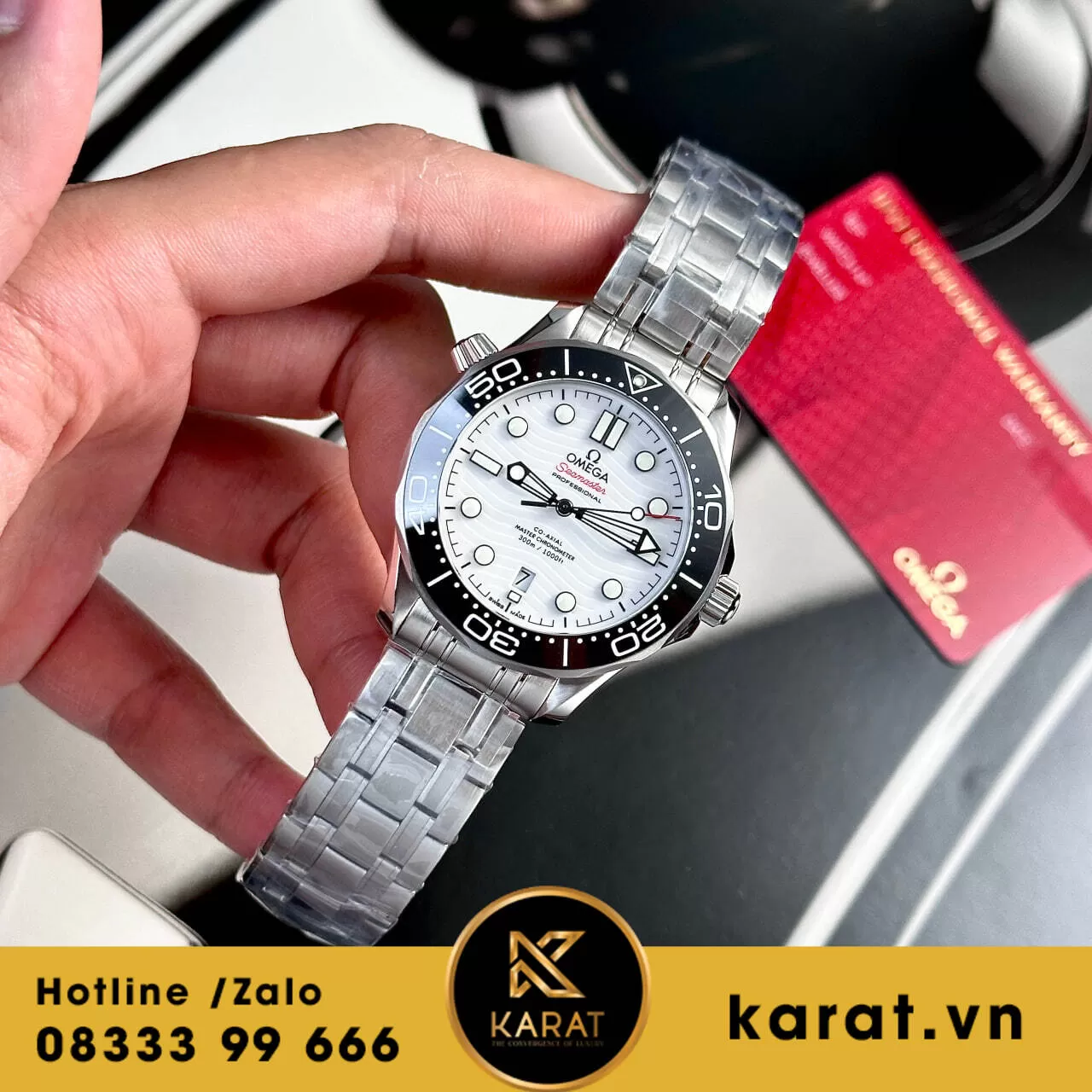 Đồng hồ Omega Seamaster Diver 300M white dial fake 11 - Ảnh 3