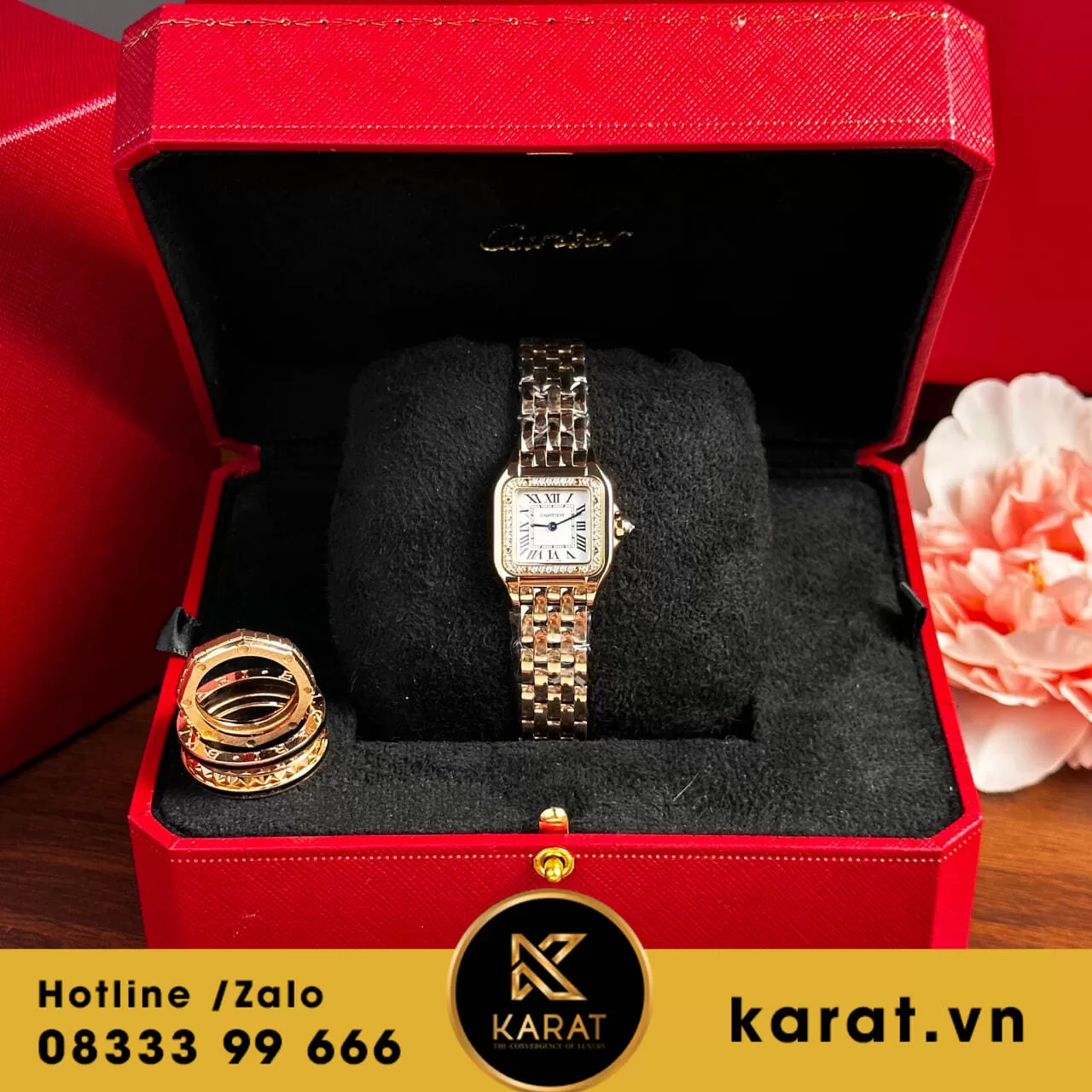 Đồng hồ cartier Panthere de Cartier Rose gold replica - Ảnh 13