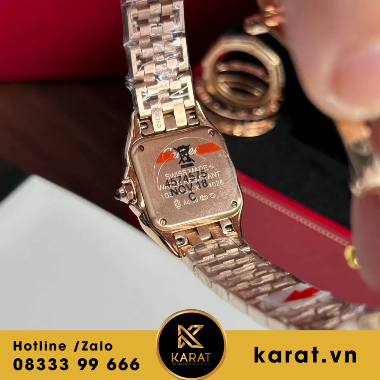 Đồng hồ cartier Panthere de Cartier Rose gold replica - Ảnh 9