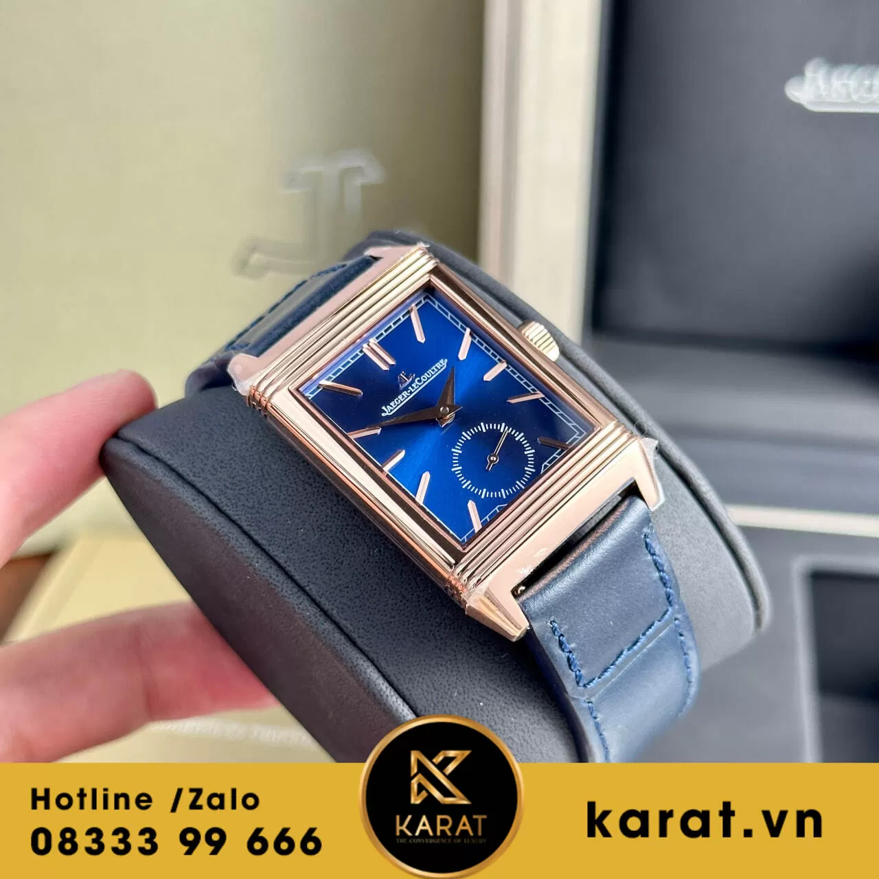 Đồng hồ Jaeger LeCoultre Master Reverso Tribute Monoface Small Seconds mặt xanh blue - Ảnh 15
