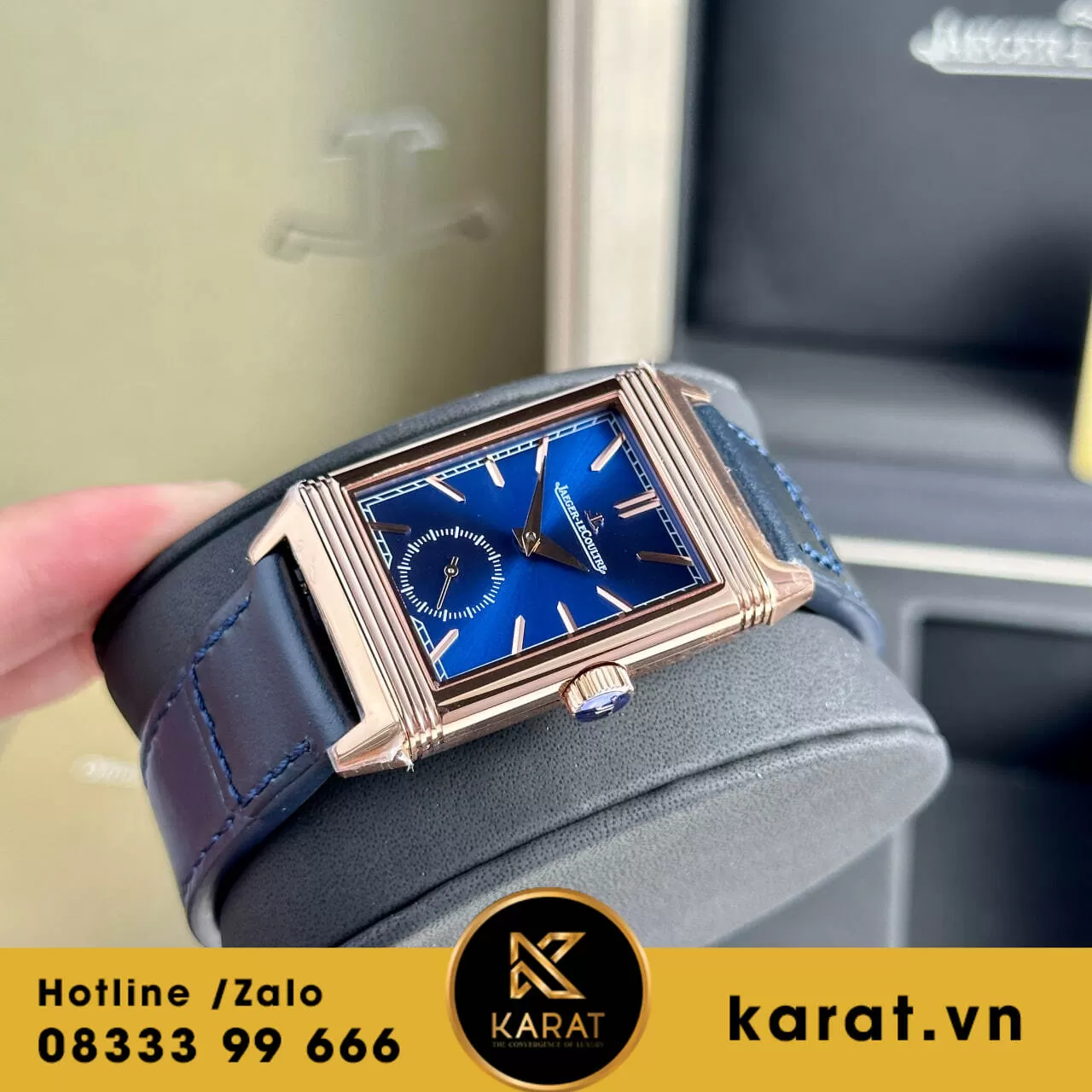 Đồng hồ Jaeger LeCoultre Master Reverso Tribute Monoface Small Seconds mặt xanh blue - Ảnh 13