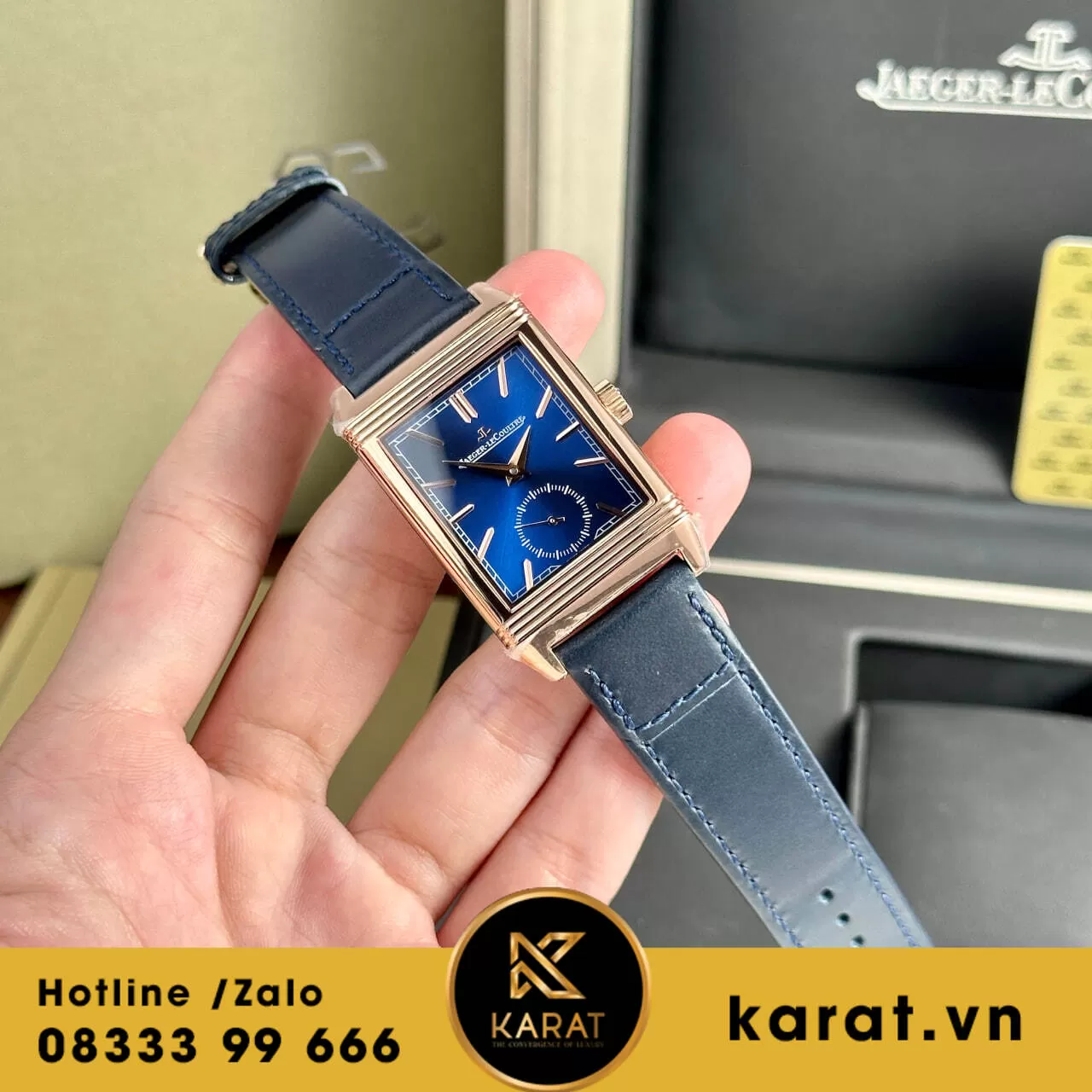 Đồng hồ Jaeger LeCoultre Master Reverso Tribute Monoface Small Seconds mặt xanh blue - Ảnh 6