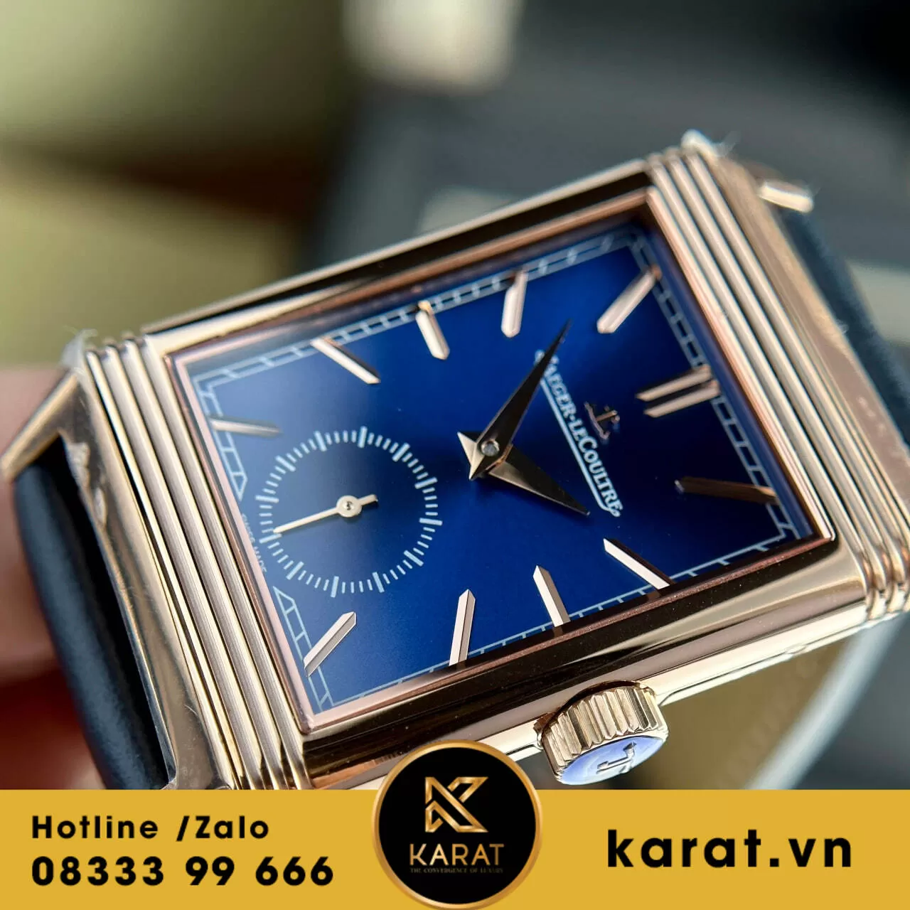 Đồng hồ Jaeger LeCoultre Master Reverso Tribute Monoface Small Seconds mặt xanh blue - Ảnh 4