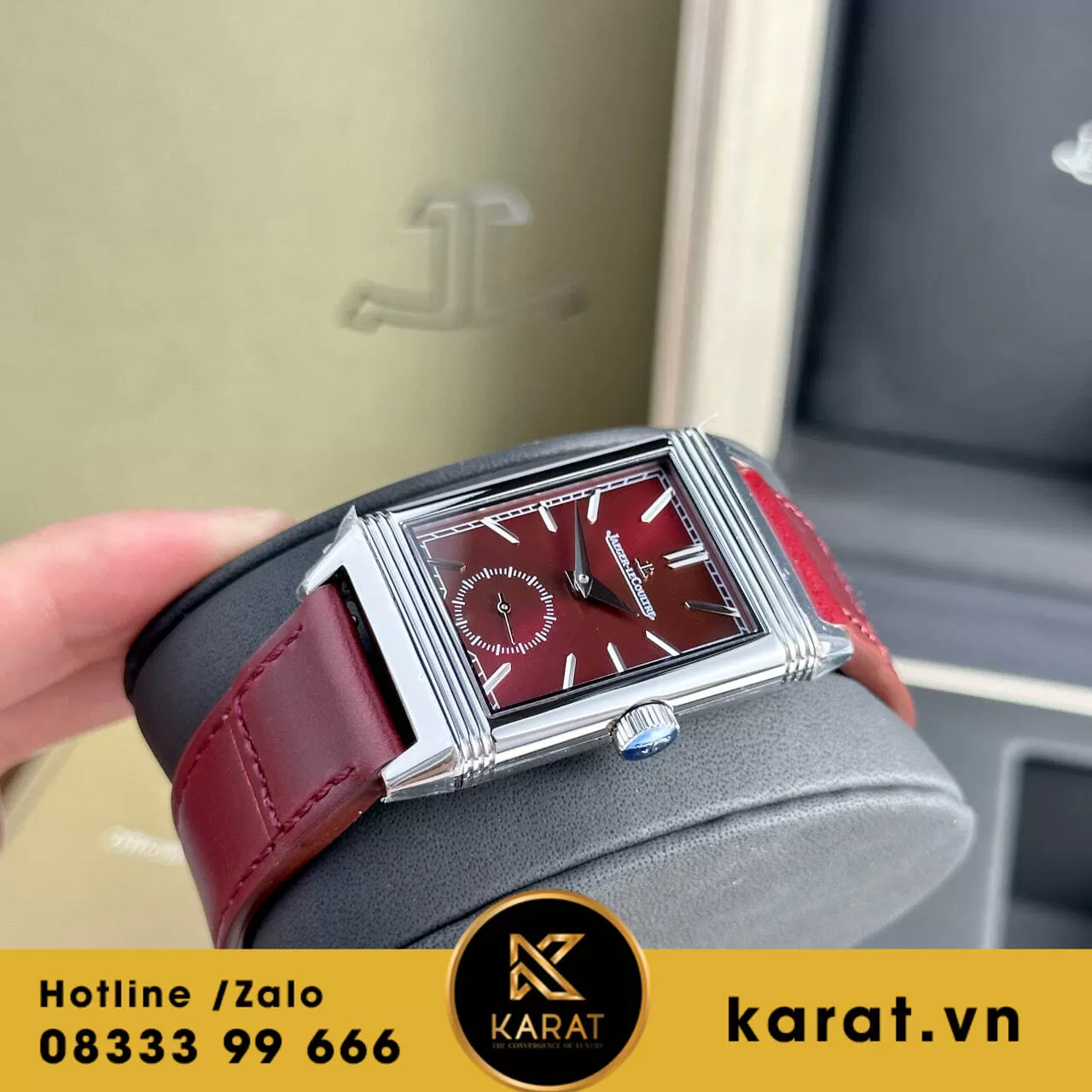 Đồng hồ Jaeger LeCoultre Master Reverso Tribute Monoface Small Seconds mặt đỏ - Ảnh 10
