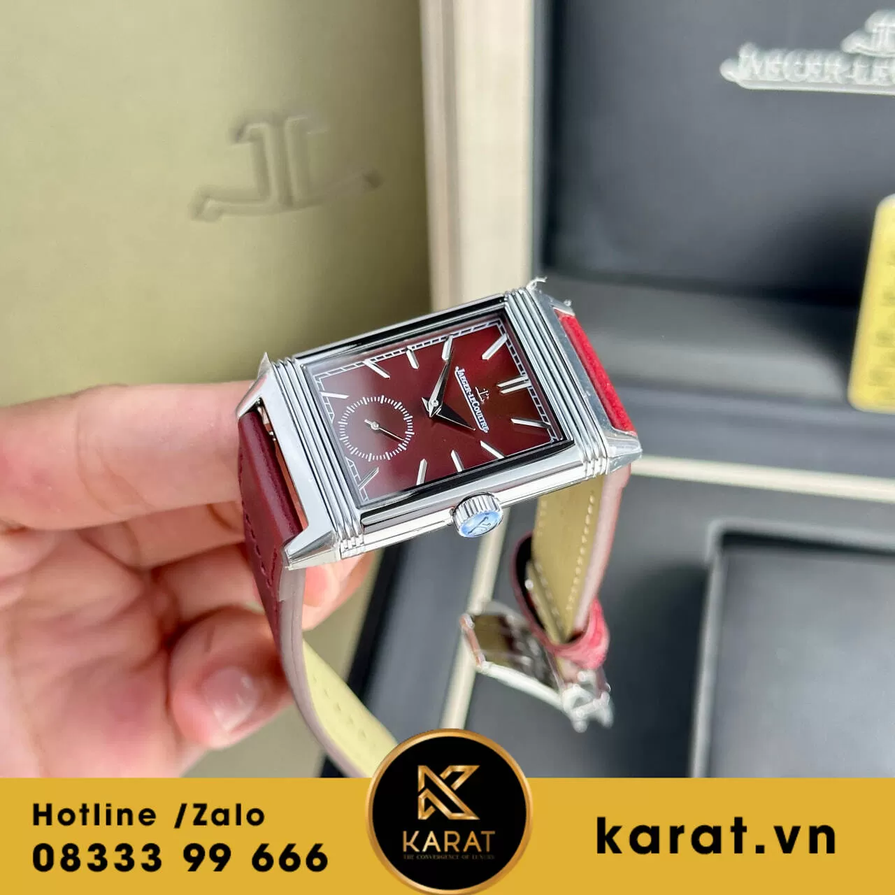 Đồng hồ Jaeger LeCoultre Master Reverso Tribute Monoface Small Seconds mặt đỏ - Ảnh 5