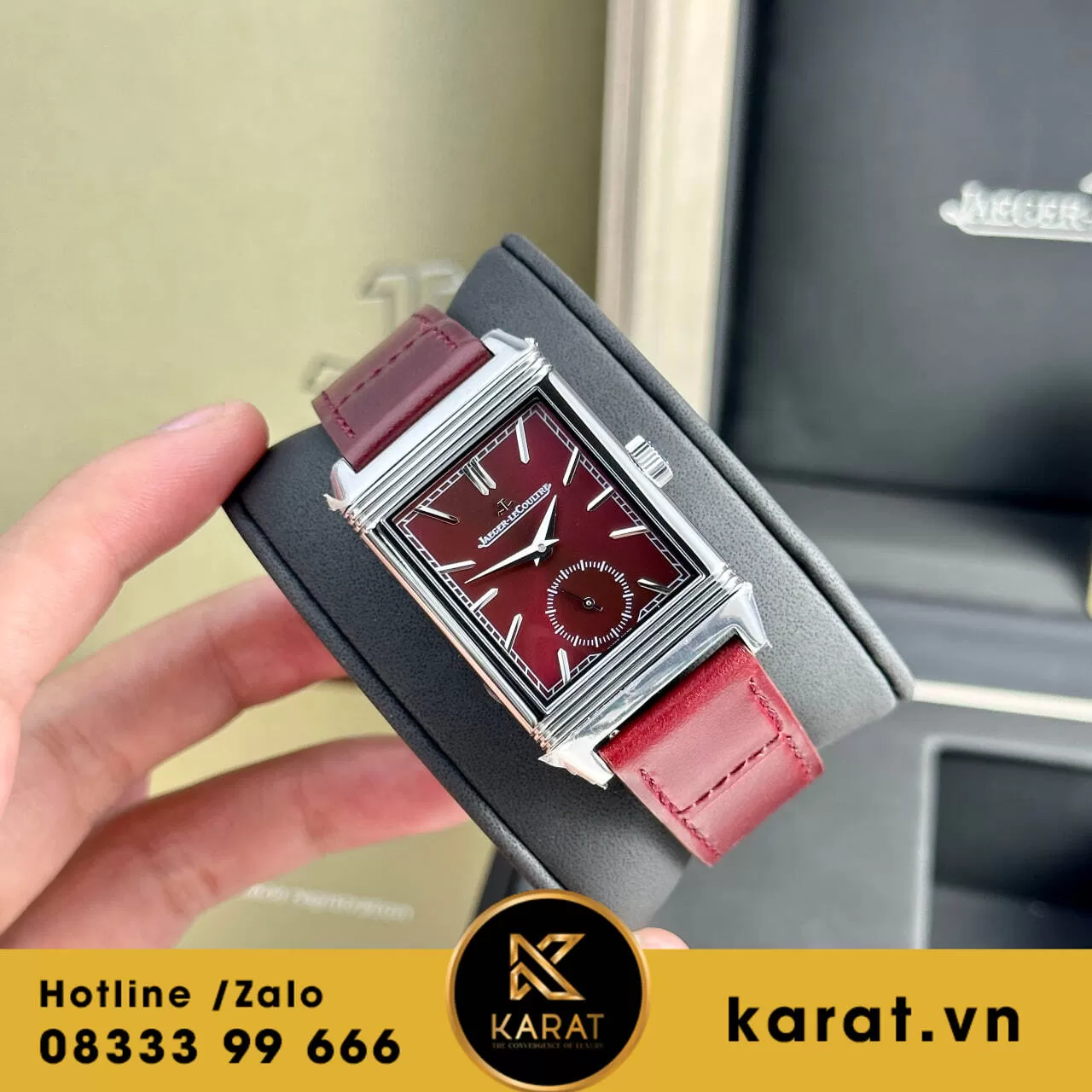 Đồng hồ Jaeger LeCoultre Master Reverso Tribute Monoface Small Seconds mặt đỏ - Ảnh 4