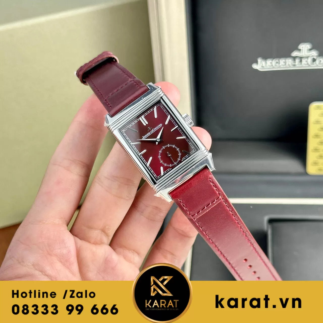 Đồng hồ Jaeger LeCoultre Master Reverso Tribute Monoface Small Seconds mặt đỏ - Ảnh 3
