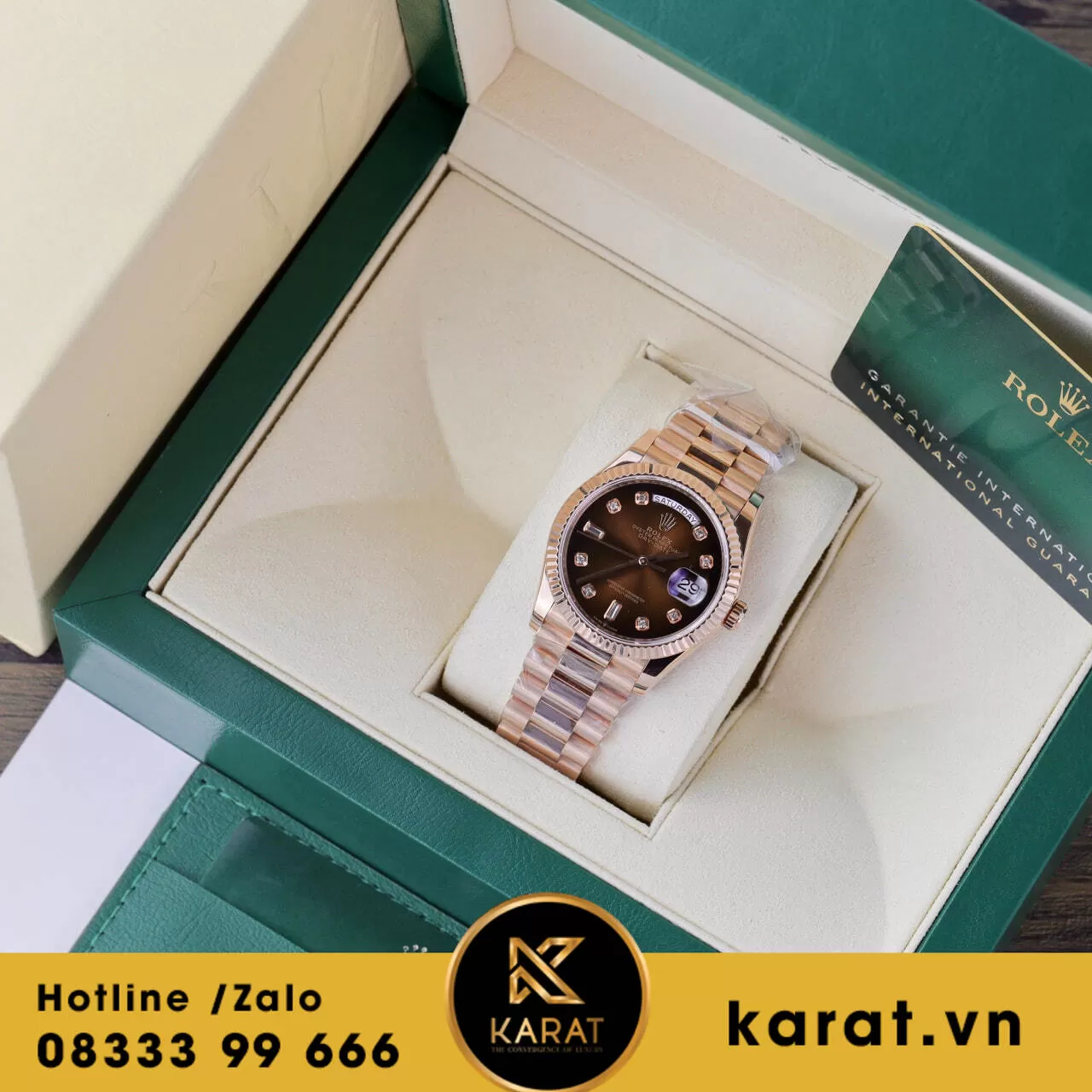 Đồng hồ rolex daydate 128235 bọc vàng bản nặng 135g rep 1:1 - Ảnh 6