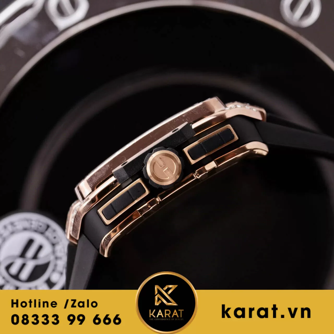 Đồng hồ Hublot Square Bang Unico king gold độ full moissanite - Ảnh 9