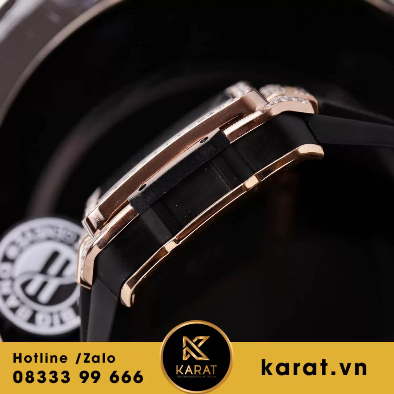 Đồng hồ Hublot Square Bang Unico king gold độ full moissanite - Ảnh 7