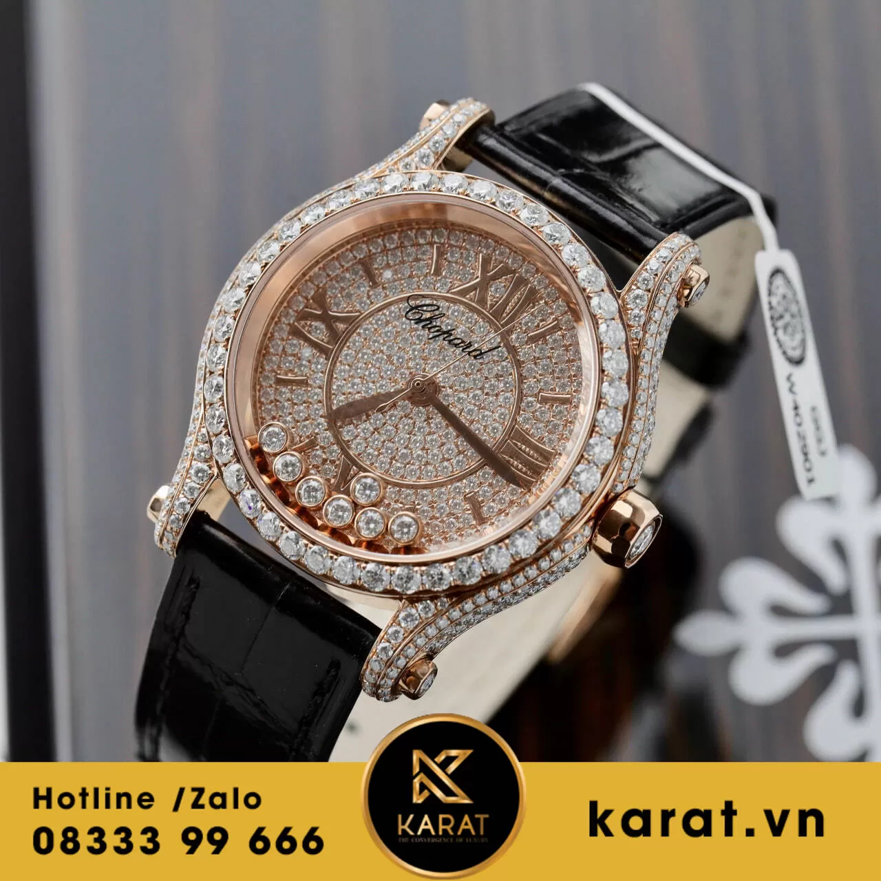 Đồng hồ nữ chopard độ full moissanite - Ảnh 11