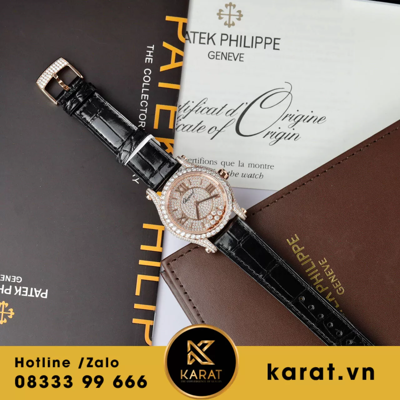 Đồng hồ nữ chopard độ full moissanite - Ảnh 10