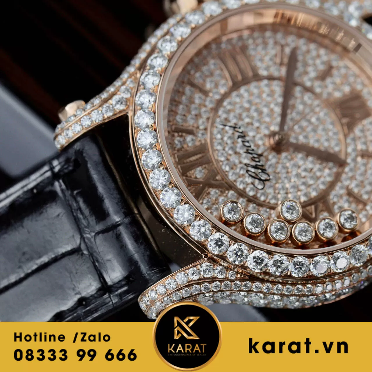 Đồng hồ nữ chopard độ full moissanite - Ảnh 9