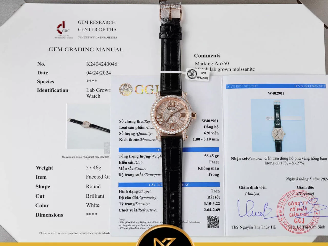 Đồng hồ nữ chopard độ full moissanite - Ảnh 6