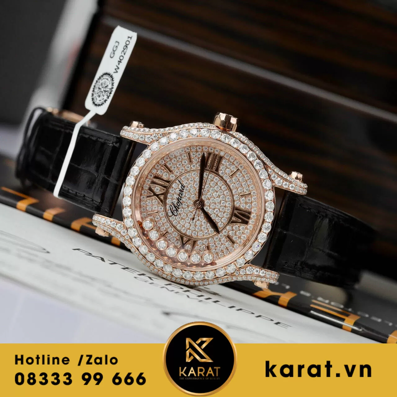 Đồng hồ nữ chopard độ full moissanite - Ảnh 5