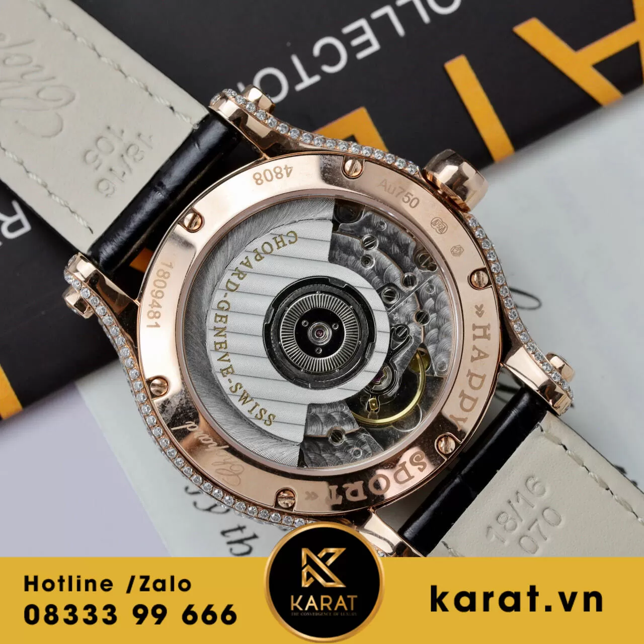 Đồng hồ nữ chopard độ full moissanite - Ảnh 4