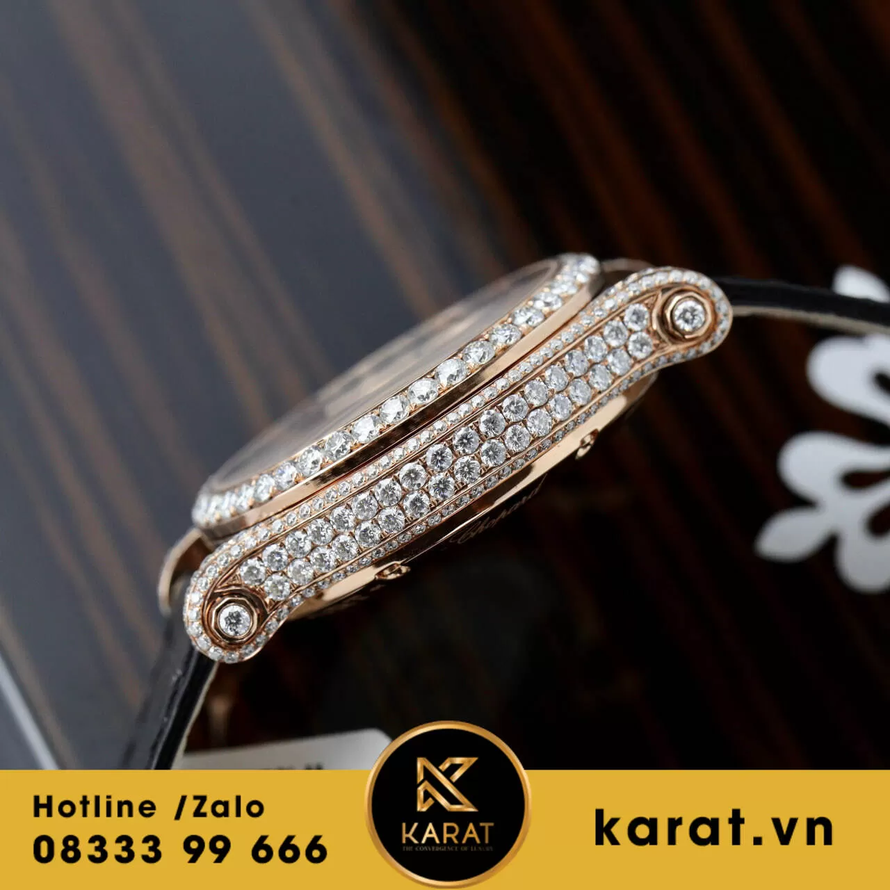 Đồng hồ nữ chopard độ full moissanite - Ảnh 3