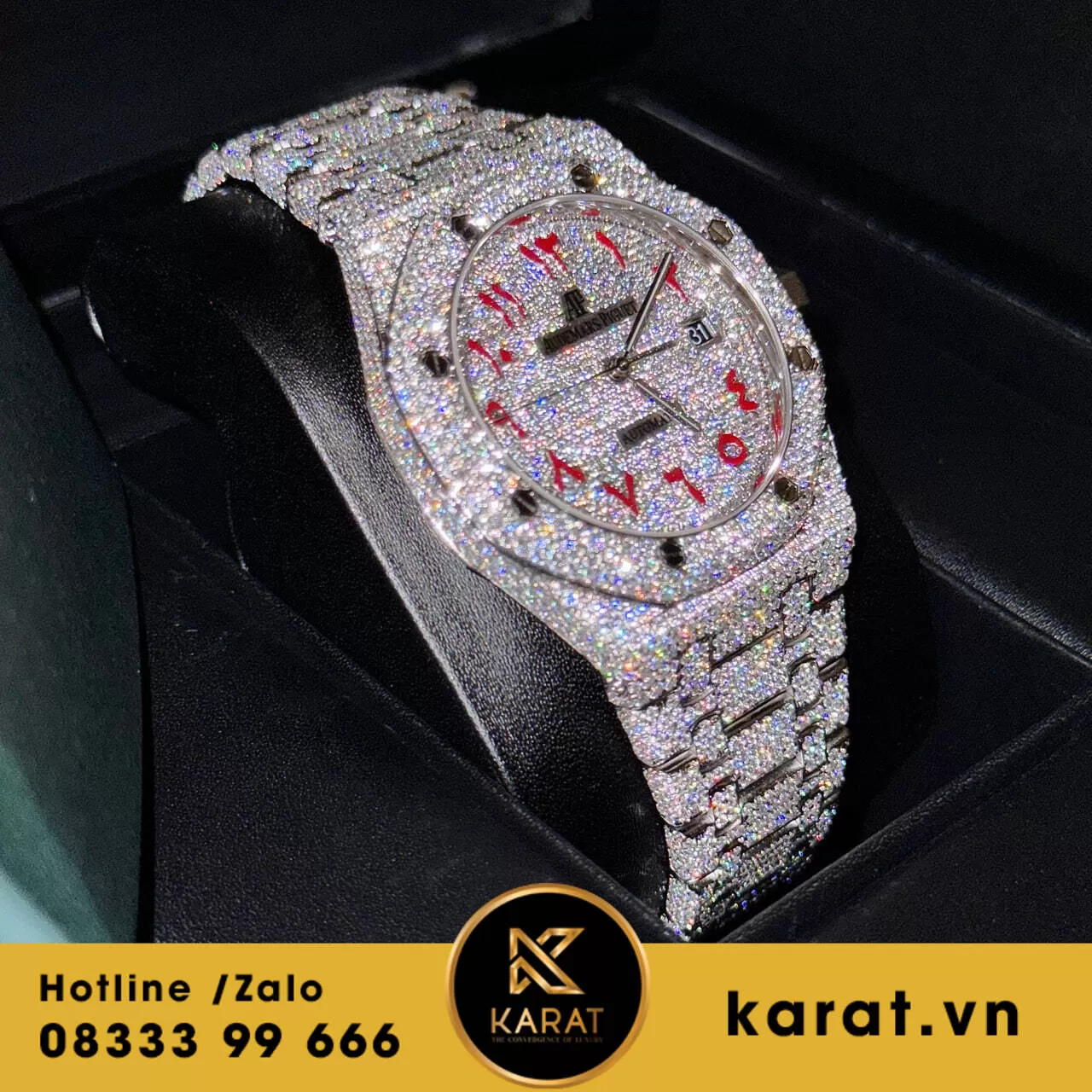 Đồng hồ Audemars Piguet chế tác full kim cương moissanite - Ảnh 6