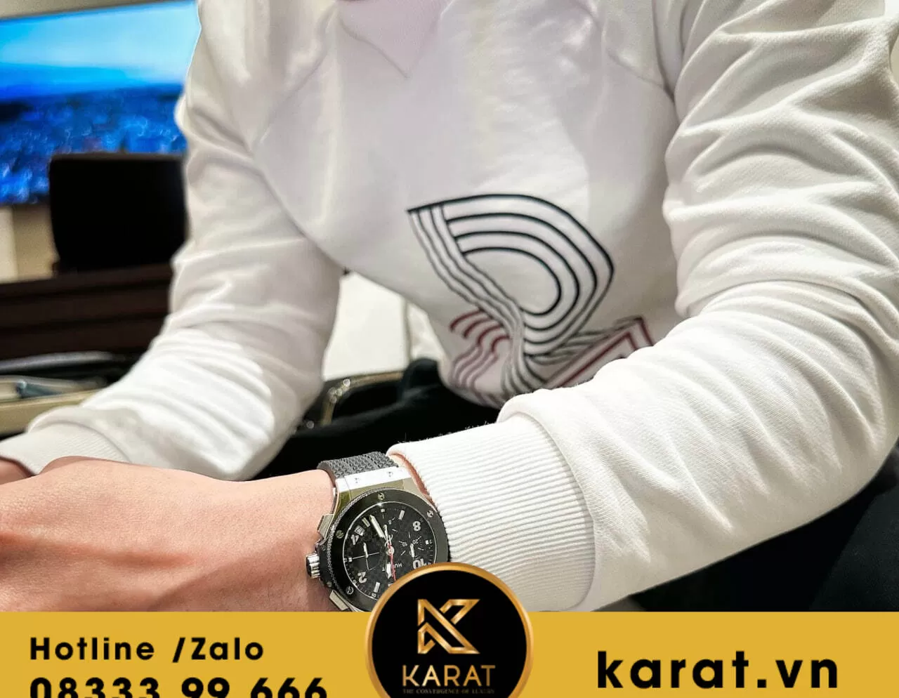 Đồng hồ Hublot Bigbag steel chronograph ceramic benze - Ảnh 3