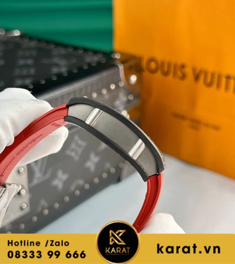 Đồng hồ nữ Richard mille RM 07-01 black carbon dây đỏ - Ảnh 8