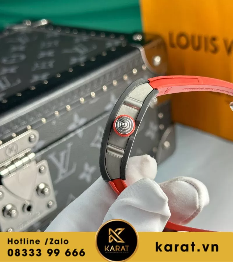 Đồng hồ nữ Richard mille RM 07-01 black carbon dây đỏ - Ảnh 6