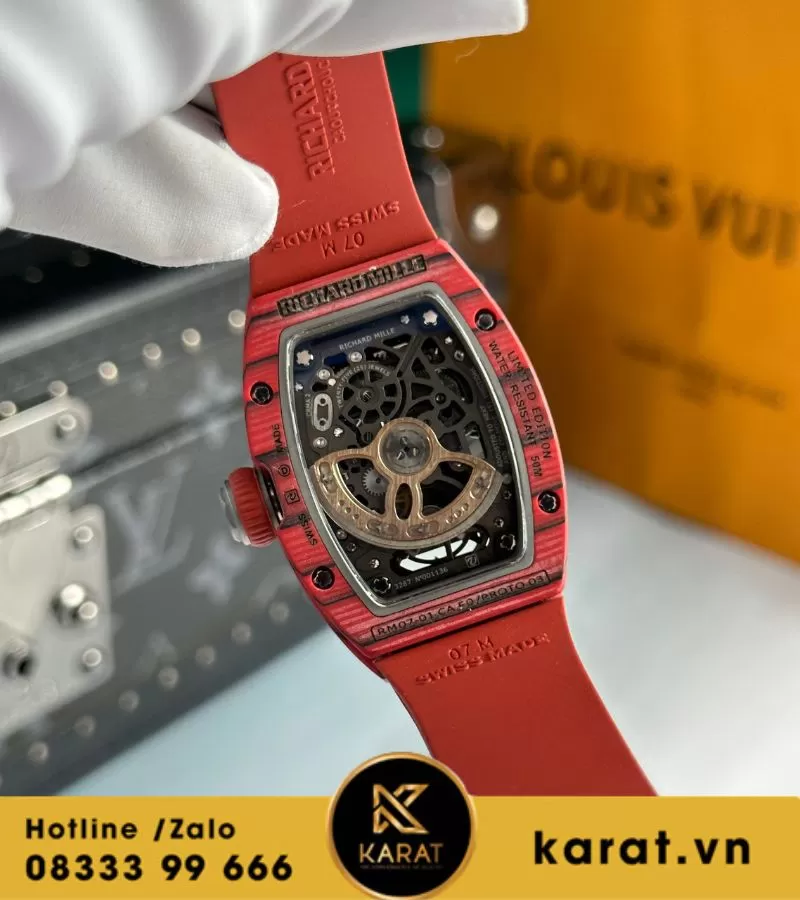 Đồng hồ nữ Richard mille RM 07-01 red carbon replcia - Ảnh 3
