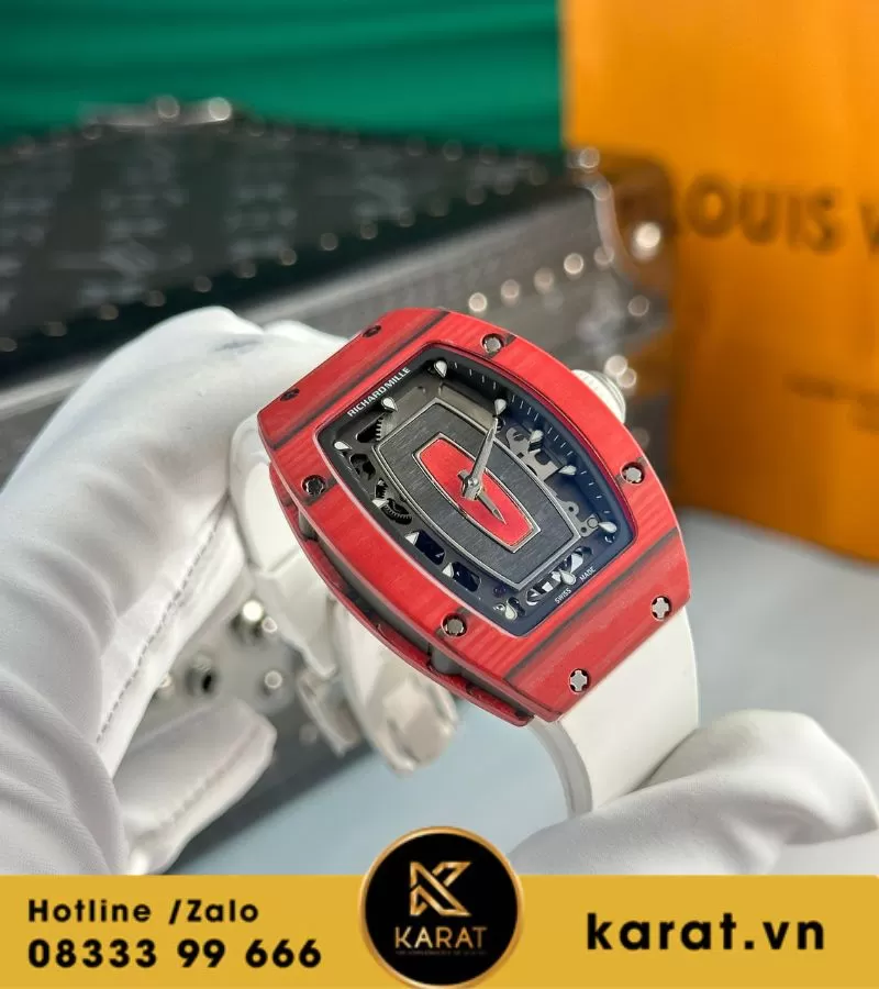 Đồng hồ nữ Richard mille RM 07-01 red carbon replica 1:1 - Ảnh 7