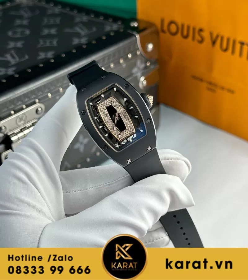 Đồng hồ nữ Richard mille RM 07-01 black carbon fake - Ảnh 9