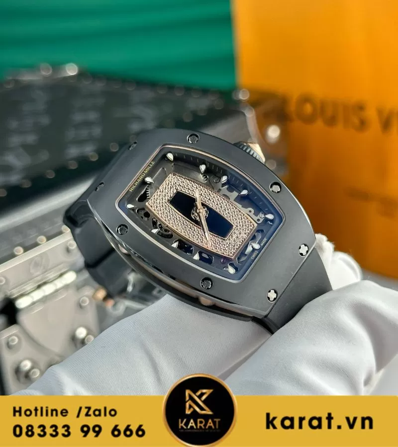 Đồng hồ nữ Richard mille RM 07-01 black carbon fake - Ảnh 7