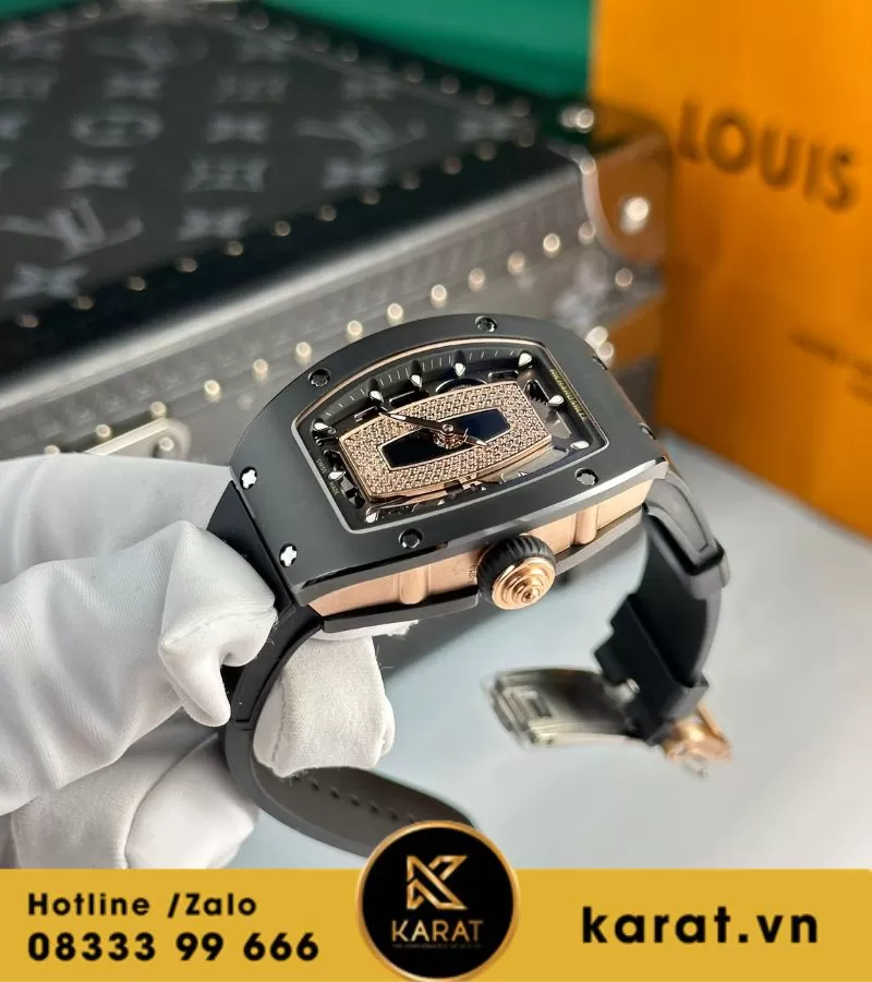 Đồng hồ nữ Richard mille RM 07-01 black carbon fake - Ảnh 6