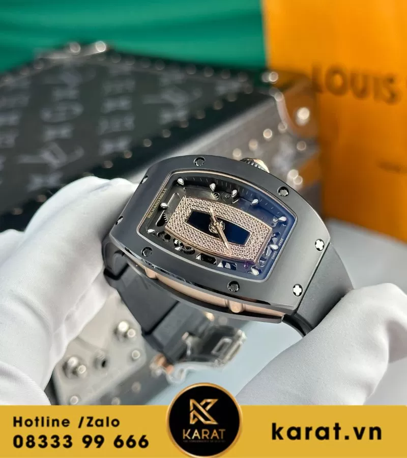 Đồng hồ nữ Richard mille RM 07-01 black carbon fake - Ảnh 5
