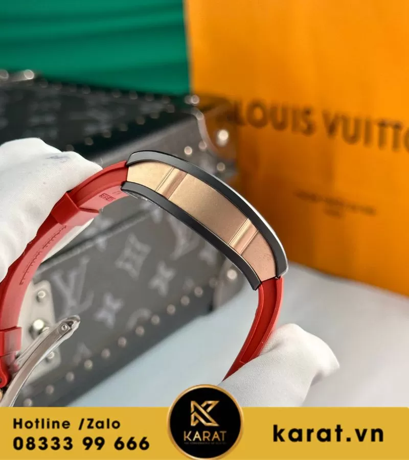 Đồng hồ nữ Richard mille RM 07-01 black ceramic red strap replcia - Ảnh 8