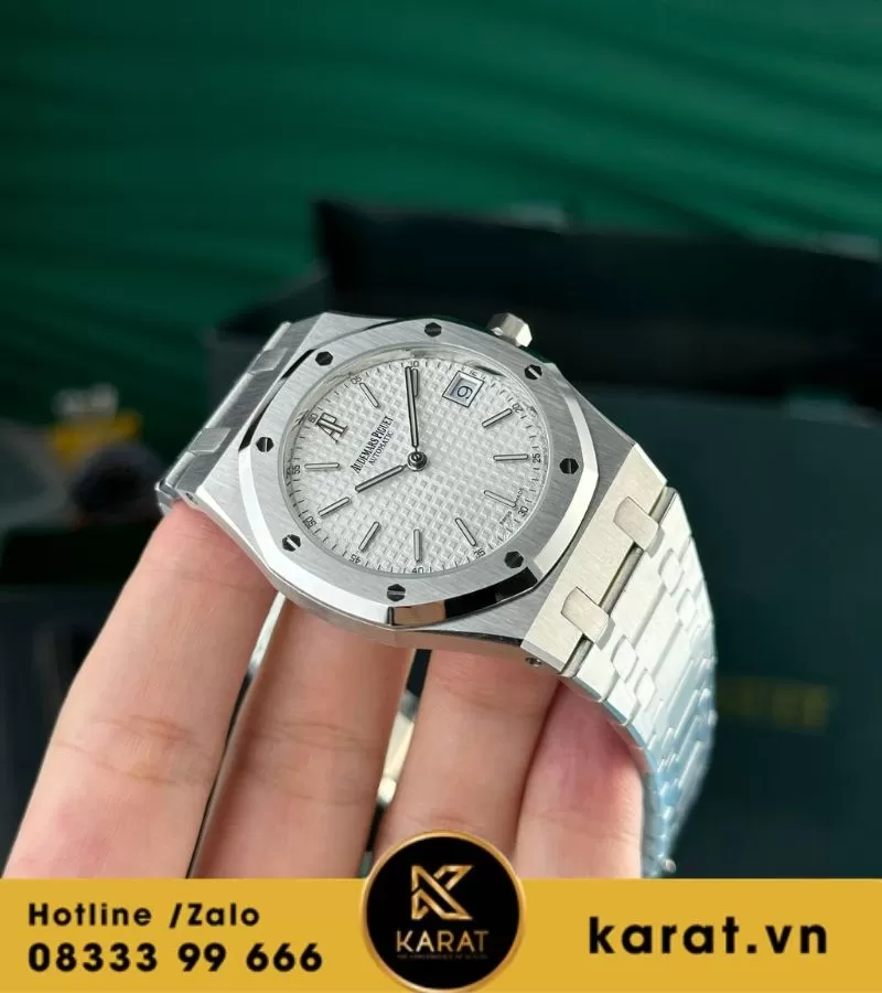 Audemars Piguet Royal Oak Jumbo White Guilloche Dial 15202ST replica - Ảnh 11