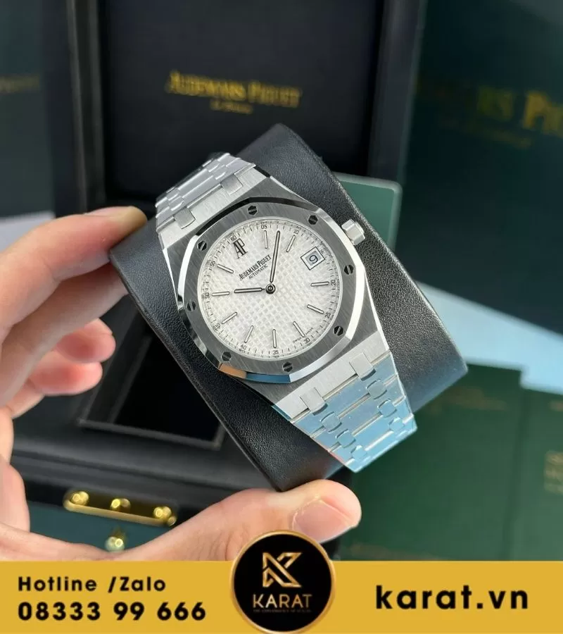 Audemars Piguet Royal Oak Jumbo White Guilloche Dial 15202ST replica - Ảnh 7