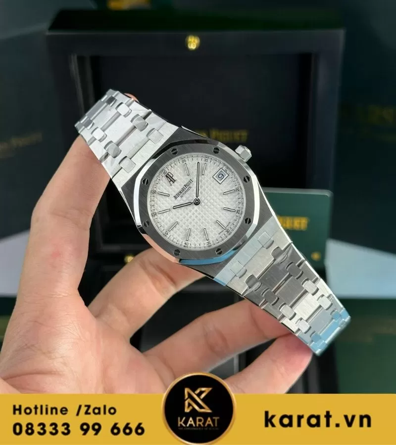 Audemars Piguet Royal Oak Jumbo White Guilloche Dial 15202ST replica - Ảnh 6