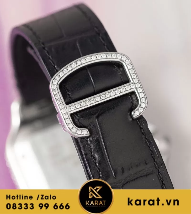 Đồng hồ Cartier Santos de cartier Size 39.8mm custom full moissanite - Ảnh 4