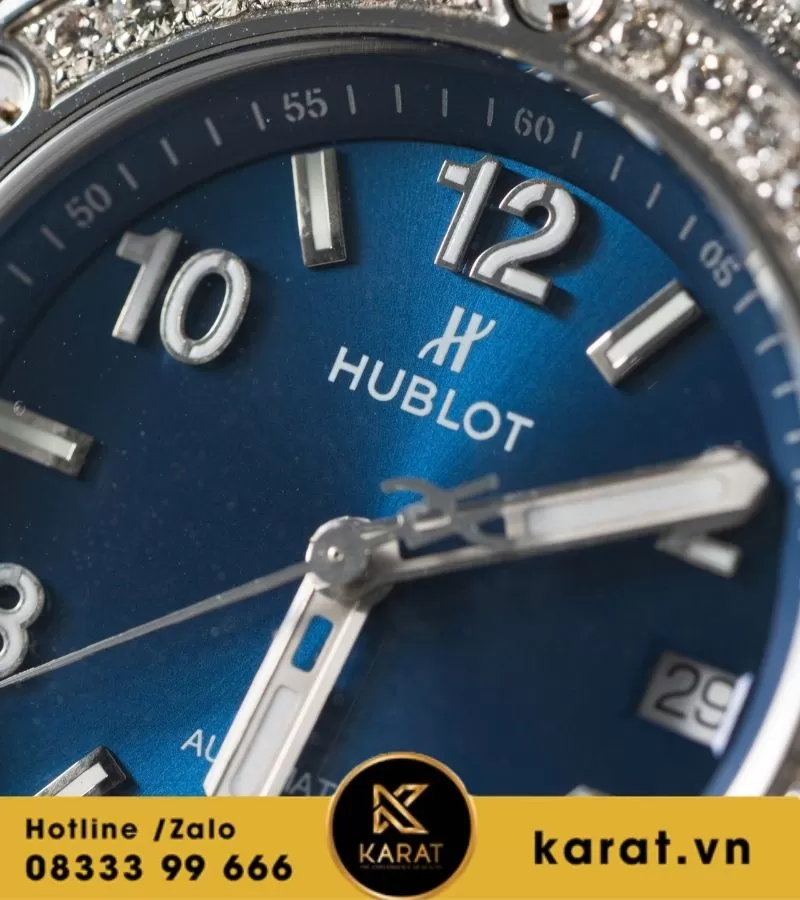 Hublot Bigbang One Click Steel Pave 39mm Blue Navy custom diamond - Ảnh 12