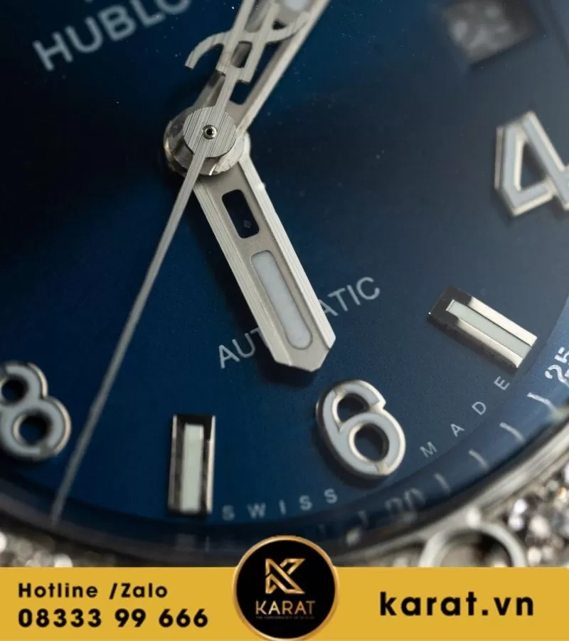 Hublot Bigbang One Click Steel Pave 39mm Blue Navy custom diamond - Ảnh 7