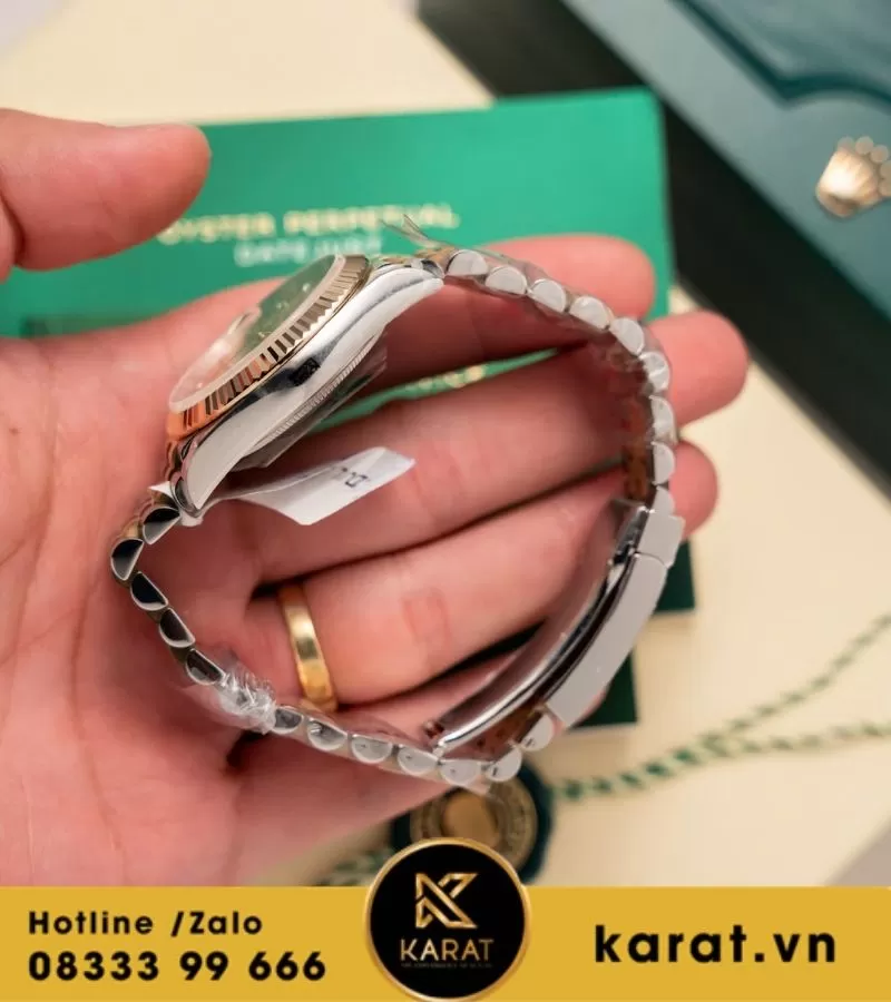 Rolex DateJust size 36MM 126233 Mặt Số Cây Lá Nhiệt Đới Vàng Champagne Demi Bọc Vàng 10K nhà máy GM Factory Rep 1:1 - Ảnh 6